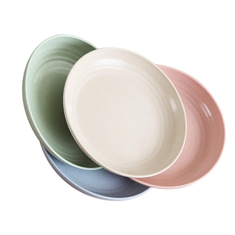 Wheat Stalk Dinner Plates 23cm Round 4 Piece Set Sturdy For Home Dining And Outdoor Camping - Image 2