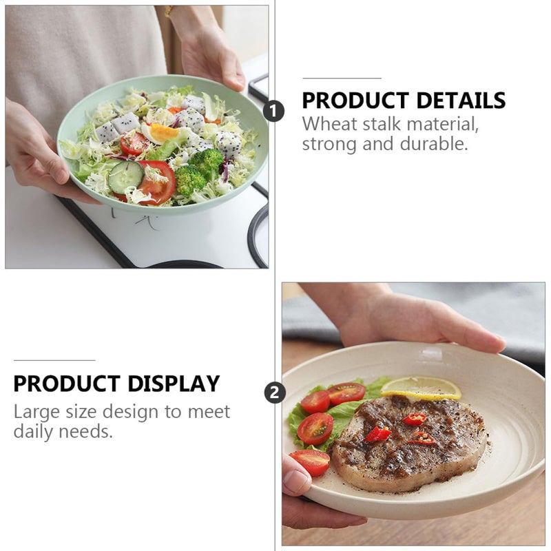 Wheat Stalk Dinner Plates 23cm Round 4 Piece Set Sturdy For Home Dining And Outdoor Camping - Image 4