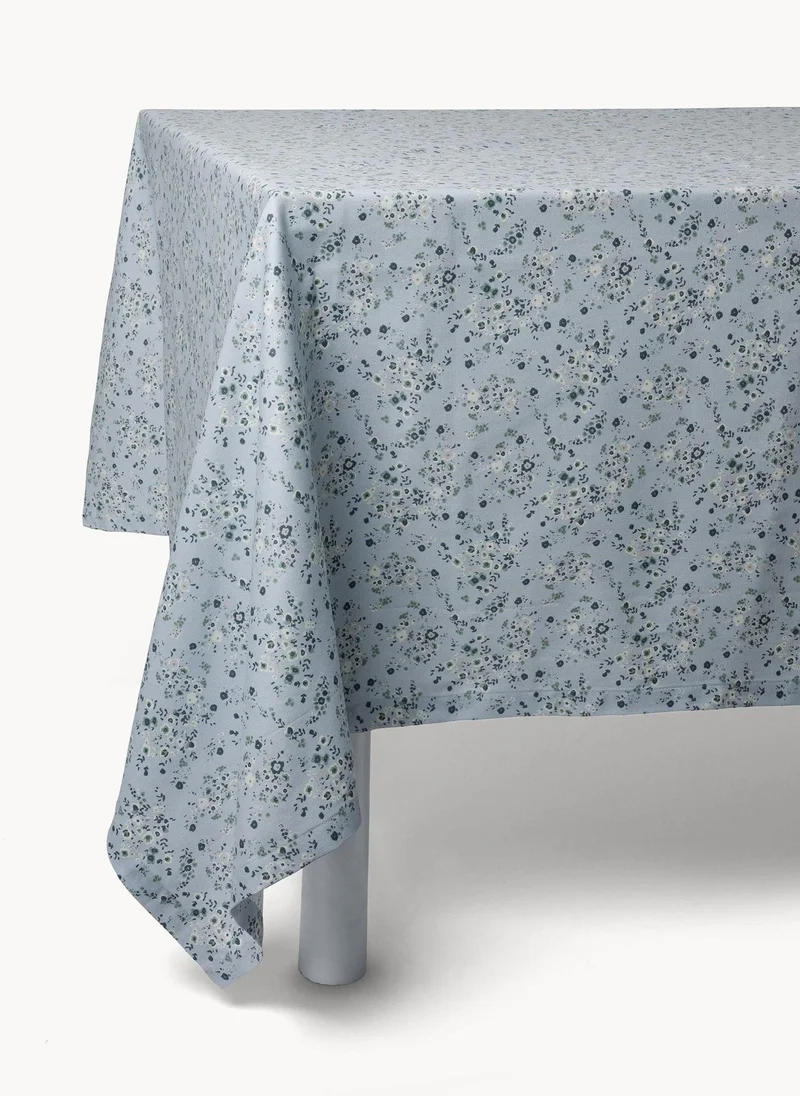 Coincasa Coincasa-Cotton Panama Tablecloth Flower Print-160X300CM-Grey