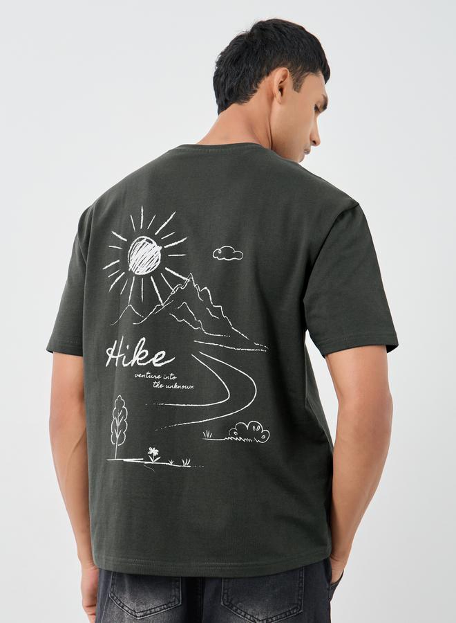 Styli Graphic Print Round Neck Oversized T-Shirt - Image 3