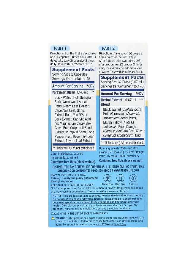 Renew Life - Renew Life, ParaSmart Cleanse, 14-Day Targeted Cleanse, 2-Part - Image 1