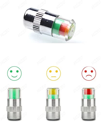 MIZZEO Car Tire Pressure Monitor Valve Caps (4 Pcs) Compatible with Maruti Suzuki Vitara Brezza (2016-2020) - Image 4