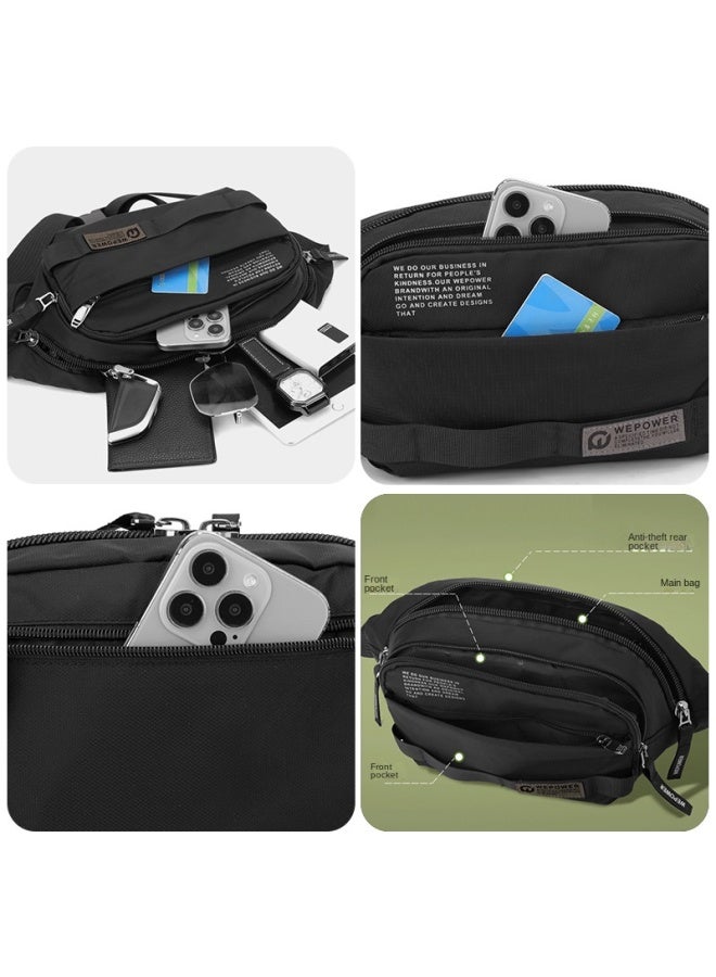 WEPOWER New Men's Waist Bag Simple Trend Crossbody Bag Chest Bag Sports Small Bag Travel Chest Bag - Image 4