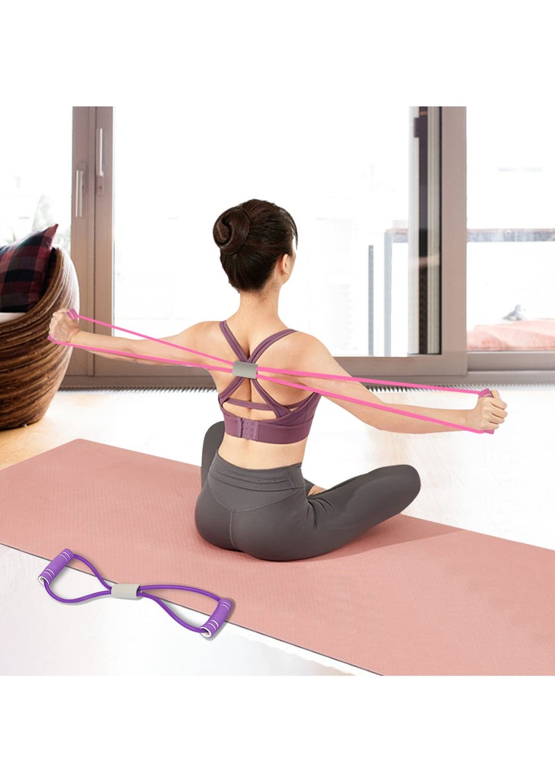 Figure 8 Resistance Bands, Yoga Resistance Band Stretch Fitness Band, Pull Rope, Chest Arm and Shoulder Stretch Bands Exercise Equipment for Home Workout, Physical Therapy, Strength Training - Image 3