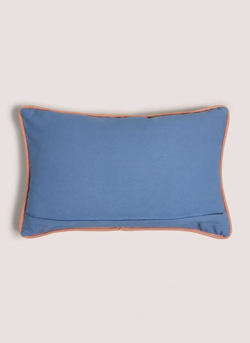 Matalan Blue Embroidered Shell Cushion