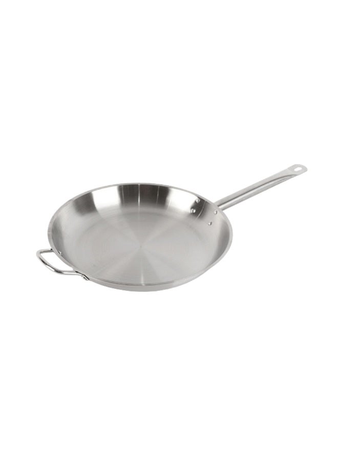 Alsaif home Stainless Steel Frying Pan with Helper Handle - Silver - 36 cm - Image 2