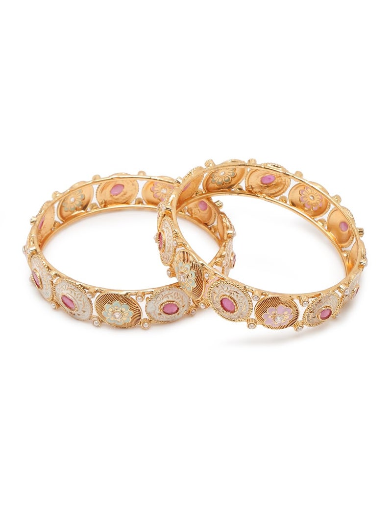 YouBella Jewellery for women Traditional Gold Plated Jewelry Bracelet Bangles for Women and Girls (2.8) - Image 5