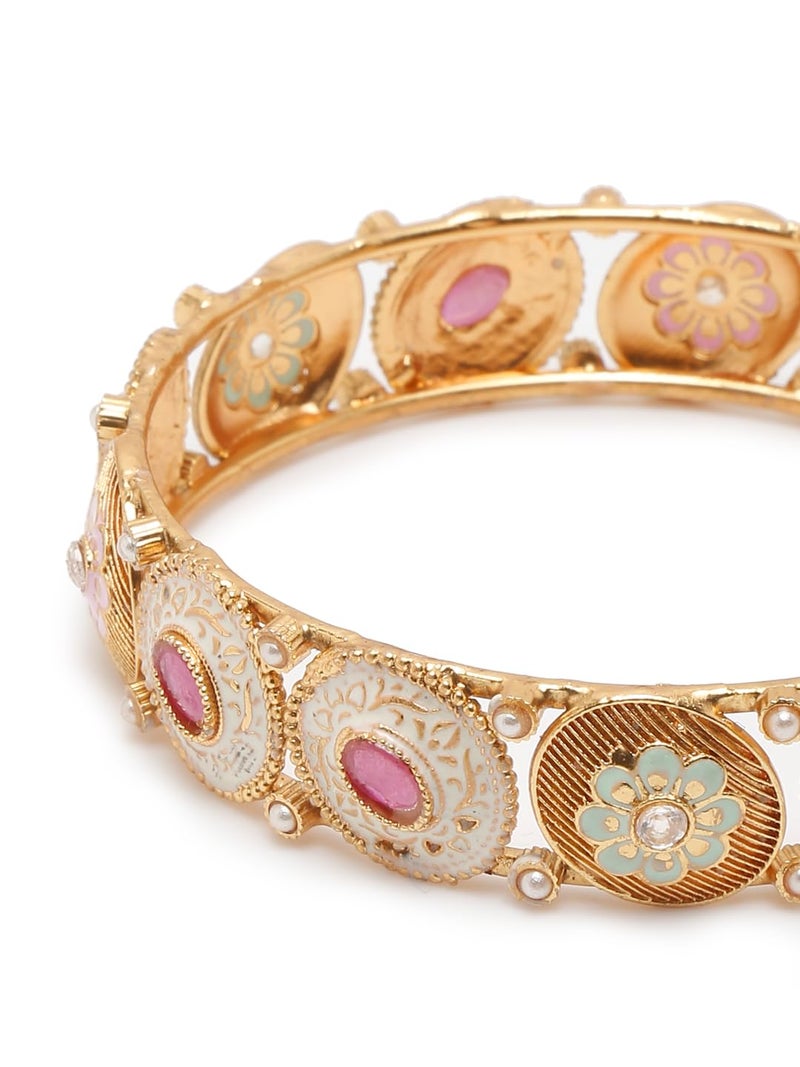 YouBella Jewellery for women Traditional Gold Plated Jewelry Bracelet Bangles for Women and Girls (2.8) - Image 3