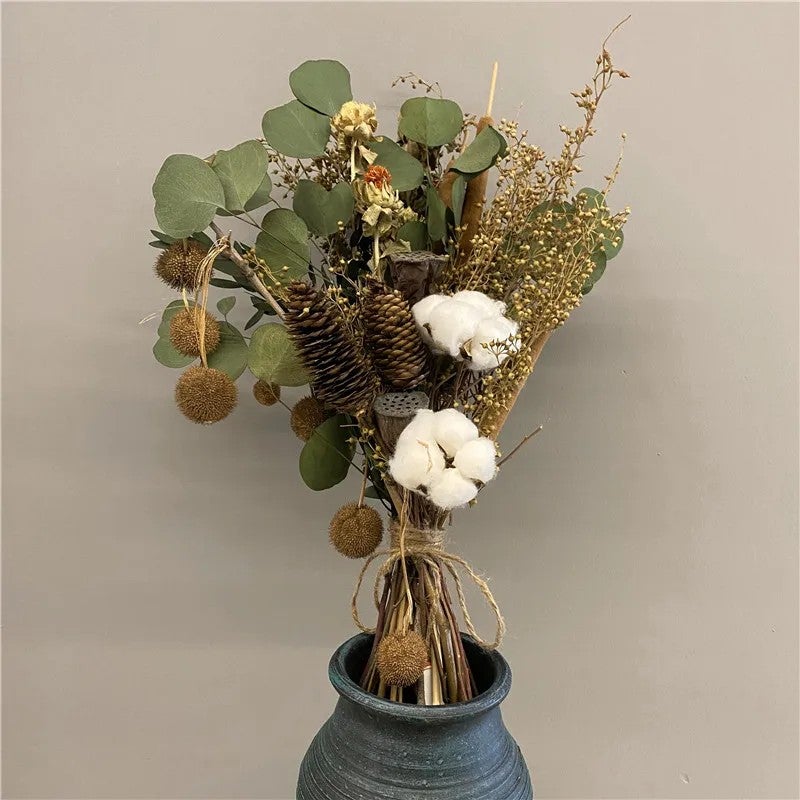 Bluejw L06539 Beautiful Wildflower Bride Bouquet – Preserved Dried Flower Arrangement with Natural Dried Plants, Fruits & Botanicals for Wedding, Home Decor & Gift - Image 1
