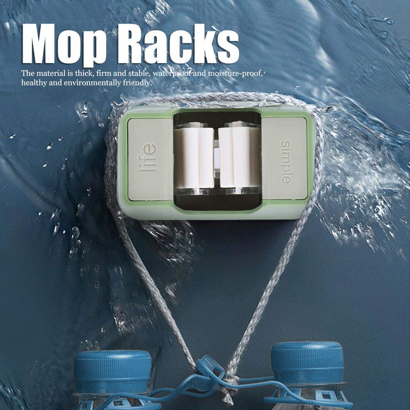 Heavy Duty ABS Plastic Mop Hanger Storage Rack 9 5 x 5 x 6 cm Green - Image 3