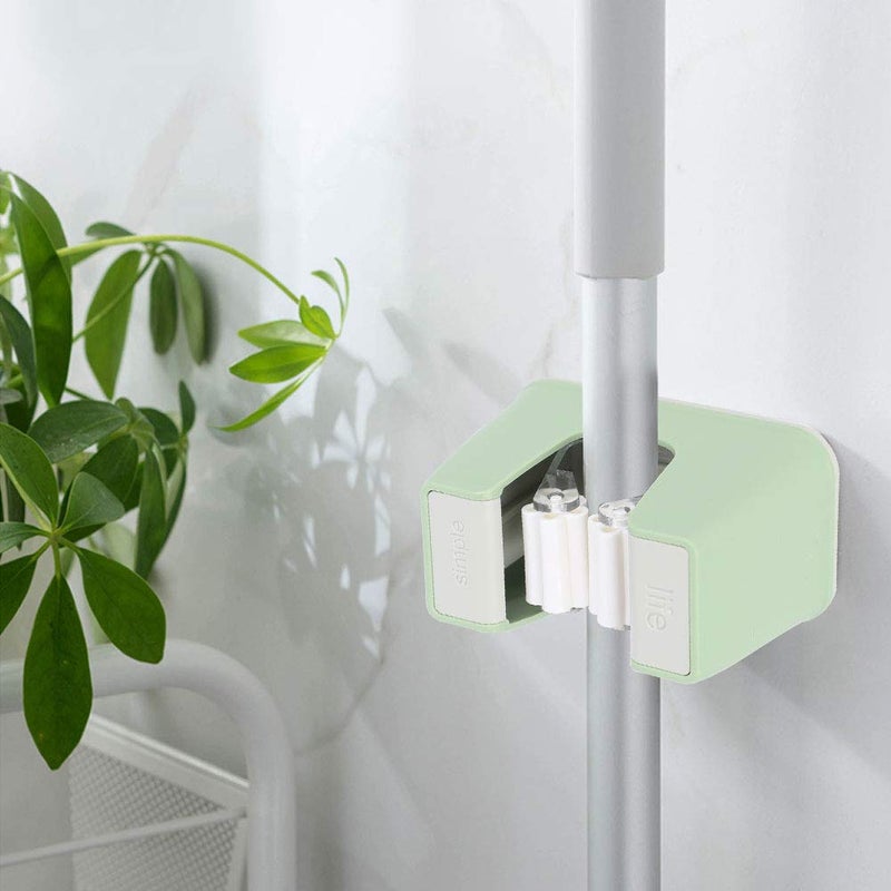 Heavy Duty ABS Plastic Mop Hanger Storage Rack 9 5 x 5 x 6 cm Green - Image 4