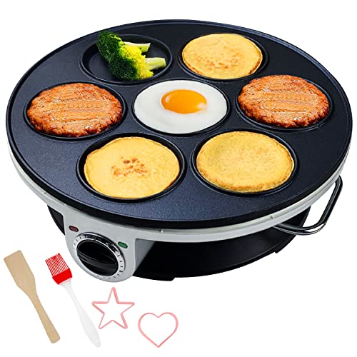 Aoruru Electric Pancake Maker for Kids Mini Crepe Maker Nonstick Fried Eggs Pan - Image 1