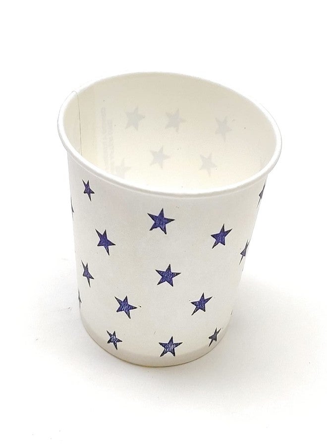TRIPLC MOOLYAVAAN Products White Star Printed Disposable Ripple Paper Cup for Hot Coffee/Drinks for Party (100) - Image 3
