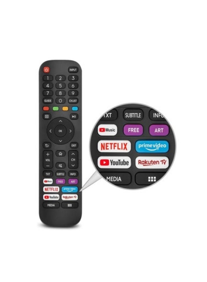 Huayu Universal Replacement for TV, New Upgraded Infrared Remote Control EN2G30H/EN2A30,with Netflix, Prime Video, YouTube, Rakuten TV Buttons - Image 1