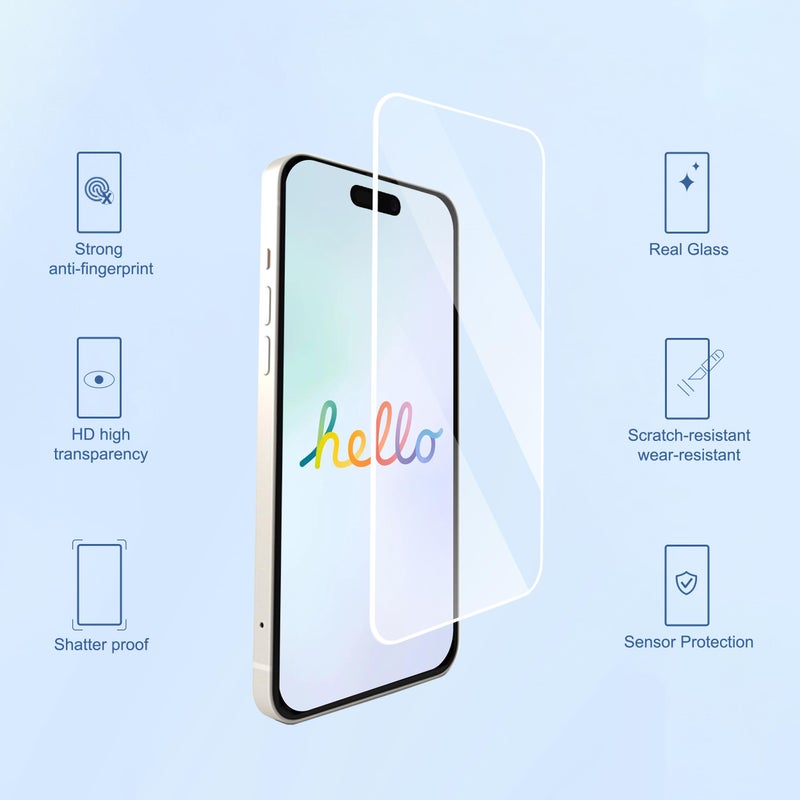 Ailun 3 Pack Screen Protector for iPhone 16 [6.1 inch] + 3 Pack Camera Lens Protector with Installation Frame,Case Friendly Tempered Glass Film,[9H Hardness][Not for iPhone 16e/16 Pro/Plus/Pro Max] - Image 2