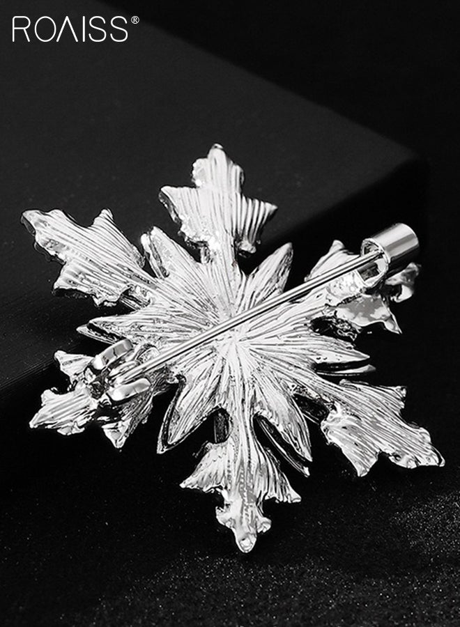 رويس قطعتان من دبابيس الزينة الأنيقة والبسيطة، دبابيس قمصان البدلات مزينة بأحجار الراين، دبابيس لامعة على شكل ندفة ثلج، دبابيس وشاح حريري أنيقة، مناسبة لحفلات الموضة والارتداء اليومي - Image 3