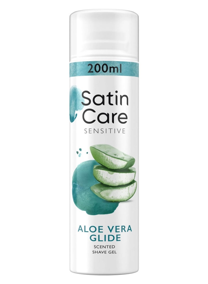Gillette Satin Care Aloe Vera Glide Shave Gel For Sensitive Skin 200 ML - Image 1