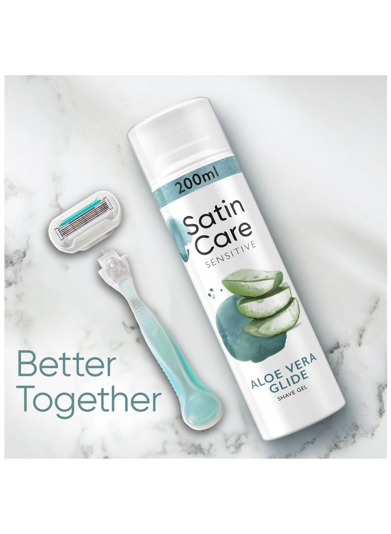 Gillette Satin Care Aloe Vera Glide Shave Gel For Sensitive Skin 200 ML - Image 3