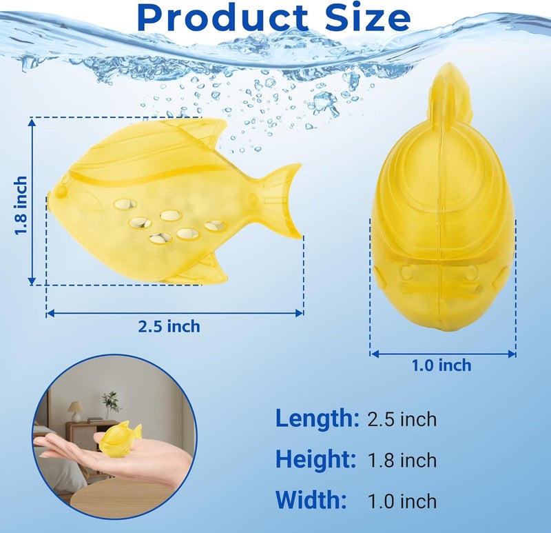 Funmit Humidifier Cleaning Fish, 12 Pack Humidifier Cleaner for Humidifiers and Fish Tanks, Purifies Water, Prevents Hard Water Build-Up, Reduces Scale, Yellow - Image 3
