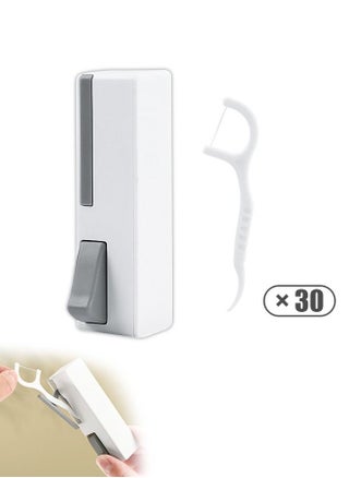 Automatic Floss Case Dispenser with 30 Pcs Floss Set, Portable Refillable Floss Pick Holder, Travel Floss Cases for Teeth Cleaning (White+Gray) - pzsku/Z651CC23012F523D1374EZ/45/_/1693551866/8005cd4c-5bef-4957-91a0-1113469efba9