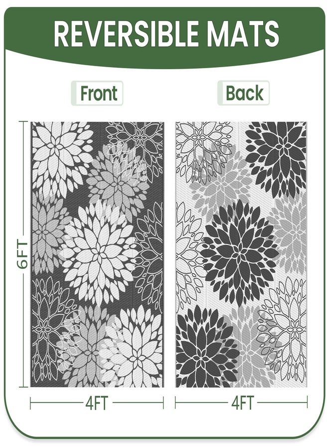 لوكسستيب سجادة خارجية مقاومة للماء من لوكس ستيب، مصنوعة من القش البلاستيكي، قابلة للاستخدام على الوجهين، مناسبة للباحات الخارجية، ديكور خارجي، مساحات واسعة، مثالية للعربات المتنقلة، النزهات، الحدائق الخلفية، الشرفات، الشواطئ، التخييم، مقاس 4 × 6 قدم، لون رمادي - Image 3