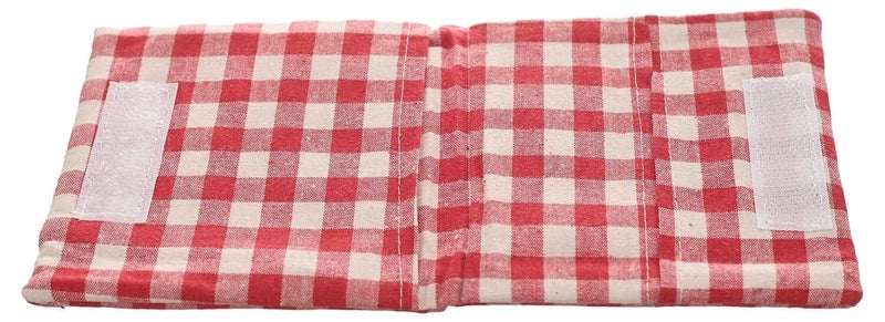 Fabric Bifold Wallet for Women Pads - Red Off White - Image 2