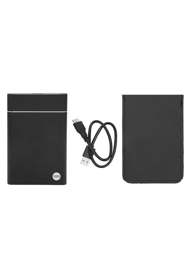 Thoraya 2.5 Inch Portable Metal External Hard Drive USB3.0 High Speed Read and Write Ultra-thin External Hard Drive for PC/Mac/Laptop/PS5/Xbox One Black 500GB  - Image 1