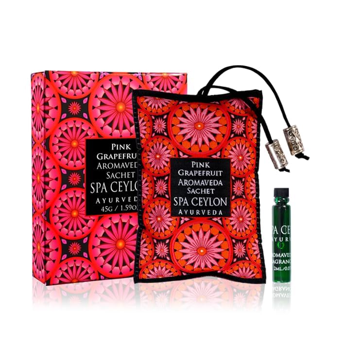 spa ceylon Spa Ceylon Pink Grapefruit Aromaveda Sachet Exotic Aromatherapy Bag Healing Uplifting Aroma Suitable for Pillows Linen Drawers Wardrobes Suitcases  - Image 1