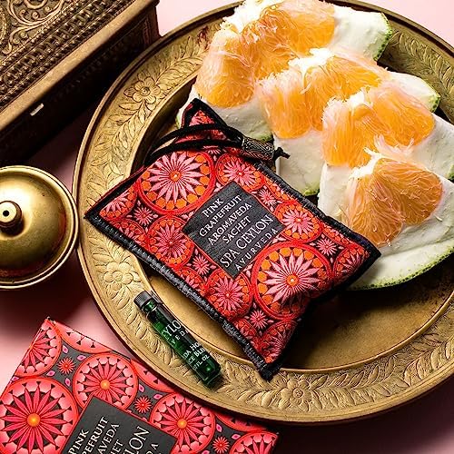 spa ceylon Spa Ceylon Pink Grapefruit Aromaveda Sachet Exotic Aromatherapy Bag Healing Uplifting Aroma Suitable for Pillows Linen Drawers Wardrobes Suitcases  - Image 3