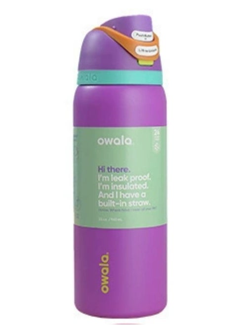 Insulated Stainless Steel Water Bottle With Straw For Sports Travel And School BPA Free Sports Water Bottle(32OZ)