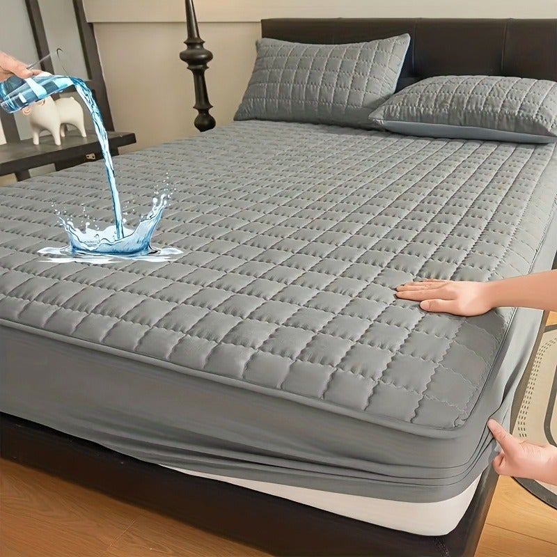 1pc Quilted Mattress Protective Cover - Soft & Waterproof Mattress Protector, Fitted Sheet-Compatible Bedding Cover for Bedroom/Guest Room, 7 Colors Available(Excluding Pillowcase) - Image 5