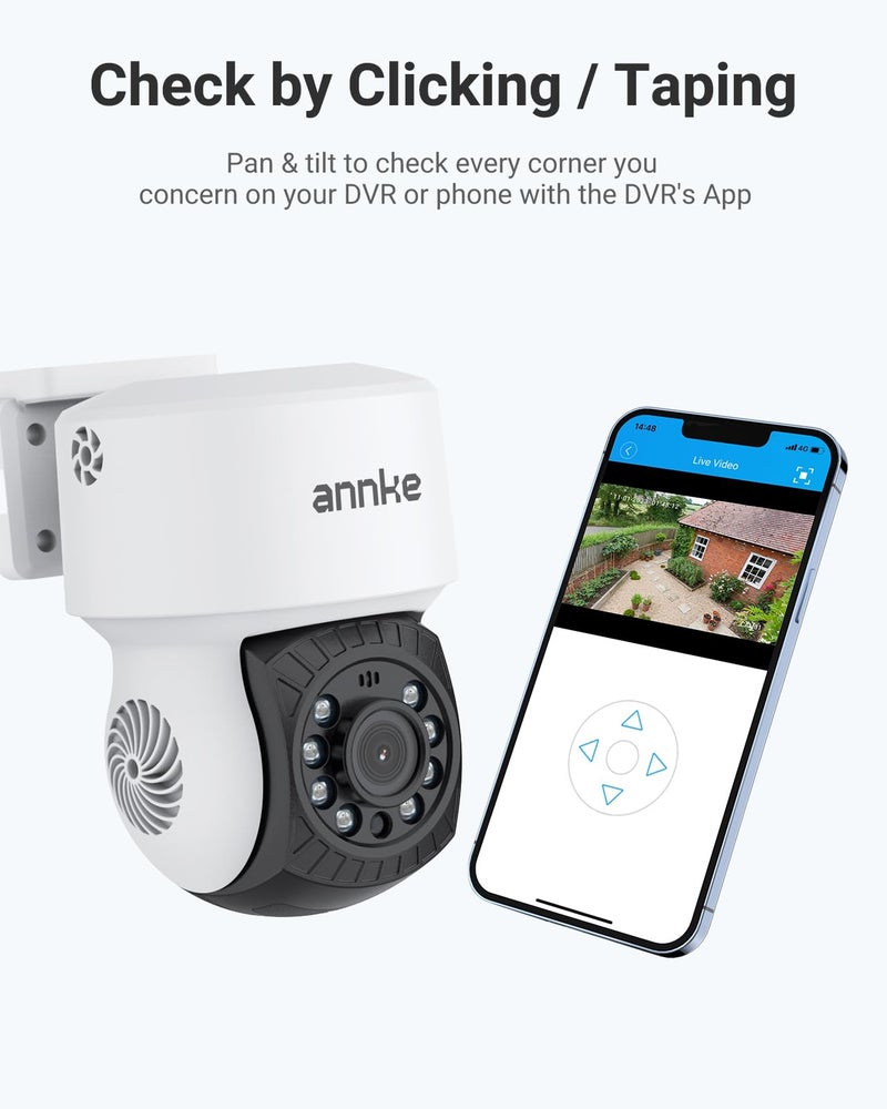 ANNKE 1080P 2MP AHD CCTV Home Surveillance Dome PT Wired Camera with 350Â° pan and 90Â° tilt, 100ft IR Night Vision, IP65 Weatherproof Security Addâ€“On Cam for Outdoor Use, Wide Compatibility - APT200 - Image 3