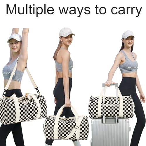 BLUBOON Duffle Bag Girls Kids Cute Gym Bag with Shoes Compartment & Wet Separation Waterproof Sports Overnight Travel Bag - Image 2