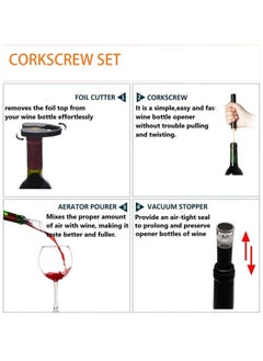 SYOSI Wine Opener Air Pressure Pump Opener Set, Include Air Pressure Pump Bottle Opener With Foil Cutter, Aerator Pourer, Vacuum Stopper Efficient Corkscrew Bottle Opener, Great For Wine Lovers  - Image 5
