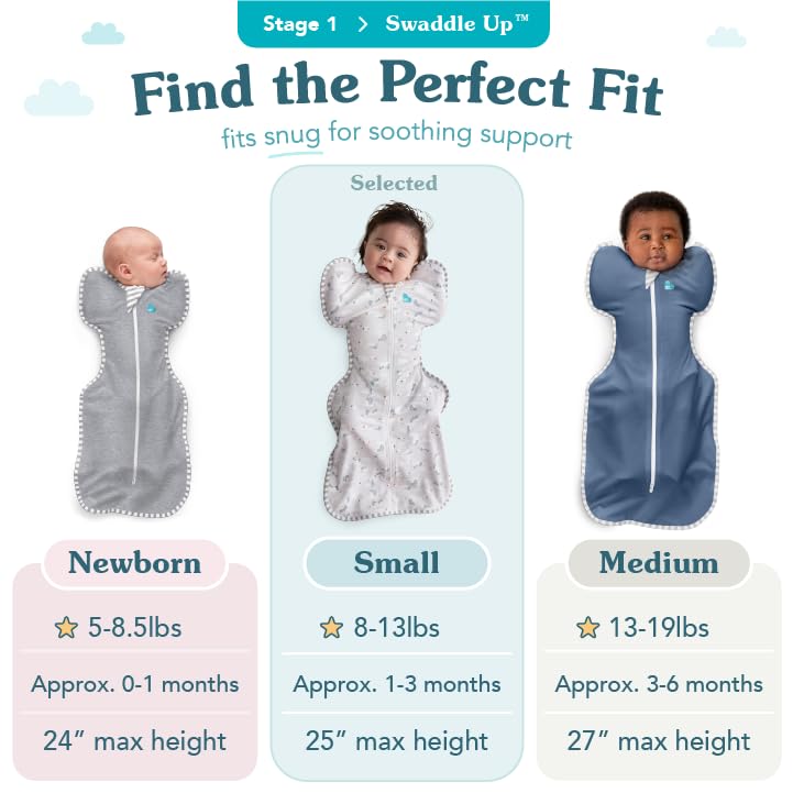 Love to Dream Swaddle UP, Baby Sleep Sack, Self-Soothing Swaddles for Newborns, Improves Sleep, Snug Fit Helps Calm Startle Reflex, New Born Essentials for Baby, Small 8-13lbs, Gray - Image 3