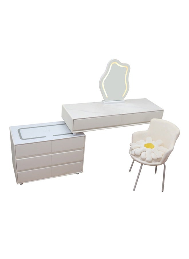 keke Makeup Vanity Table Dressing Table LED Mirror With Drawers And Chair With BT Speaker ,wireless charger and USB port 120CM - Image 5