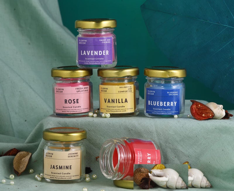 Floryn Decor Candles De Luxe Set 6 Scented Candle for Home Decor | Scented Candles Gift Set | Fragrance for Home Decor | Perfume Candles - Image 3