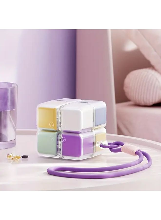 Magic Cube Colorful 8-Grid Storage Box Portable Lanyard Design Holiday Gift - Image 1