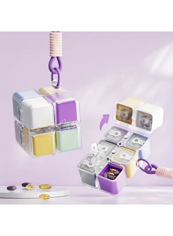 Magic Cube Colorful 8-Grid Storage Box Portable Lanyard Design Holiday Gift - Image 4
