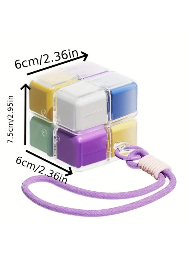 Magic Cube Colorful 8-Grid Storage Box Portable Lanyard Design Holiday Gift - Image 3