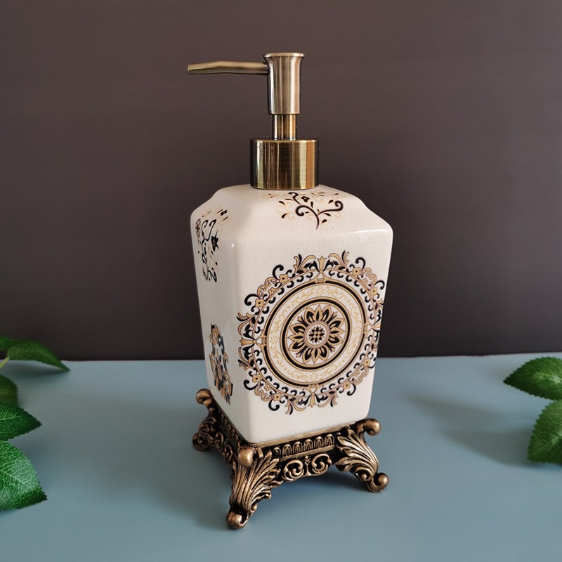 Foreign Trade Cross-border Amazon Ceramic Press Hand Sanitizer Bottle Lotion Bottle American Bath Dew Bottle Liquid Bottled(French Festival -340ml) - Image 4