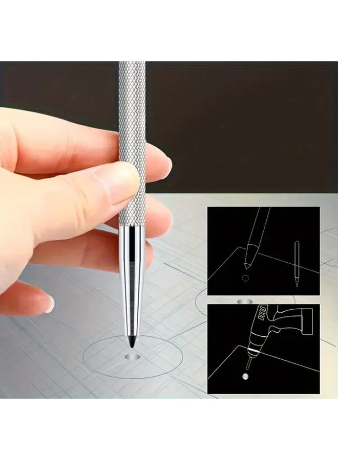 2Pcs High Hardness Center Punch with Non Slip Handle Tapered Point Punch for Metal Drilling Precision Marking Durable Iron Construction Ergonomic Grip for Professional Use Metalworking Tool - Image 3