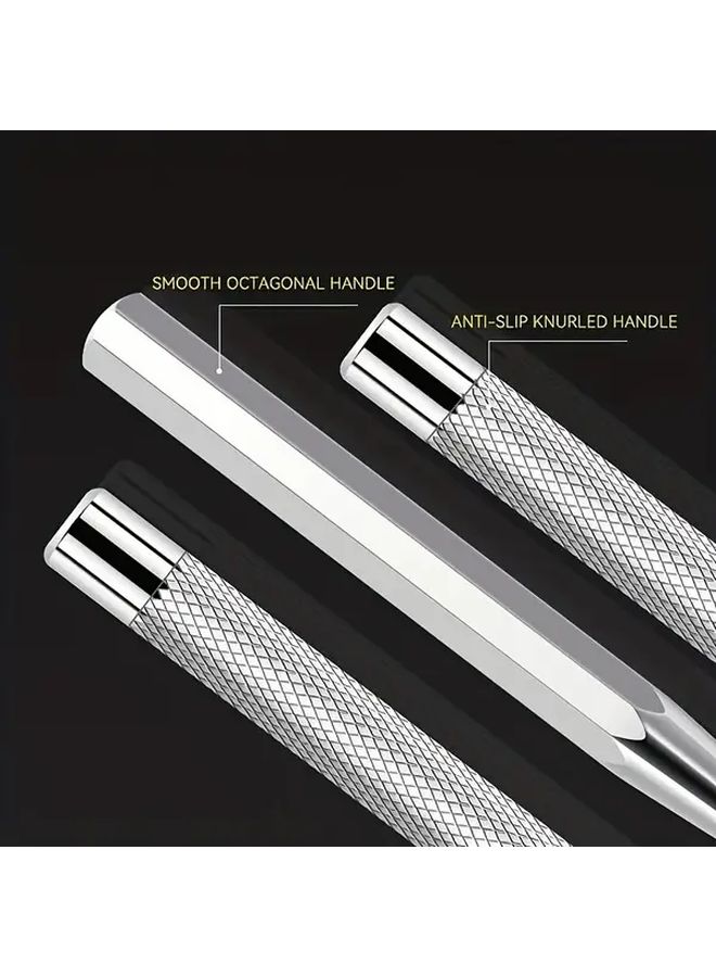 2Pcs High Hardness Center Punch with Non Slip Handle Tapered Point Punch for Metal Drilling Precision Marking Durable Iron Construction Ergonomic Grip for Professional Use Metalworking Tool - Image 5