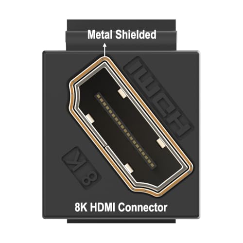 YOEMELY HDMI Keystone 8K, Black HDMI Keystone Coupler for HDMI 2.1a Cable Passthrough, Including 8K 60Hz or 4K 120Hz Resolution and up to 48G Bandwidth (6 Pack) - Image 3