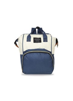 Chinmay Kids Baby Diaper Backpack For New Born Baby Mother Mom Stylish Polyester Organizer Bag For Casual Travel Outing & Traveling (White Blue 16 X 9.5 X 7.5 In)  - Image 1