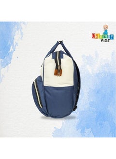 Chinmay Kids Baby Diaper Backpack For New Born Baby Mother Mom Stylish Polyester Organizer Bag For Casual Travel Outing & Traveling (White Blue 16 X 9.5 X 7.5 In)  - Image 5