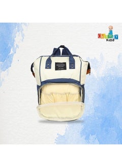 Chinmay Kids Baby Diaper Backpack For New Born Baby Mother Mom Stylish Polyester Organizer Bag For Casual Travel Outing & Traveling (White Blue 16 X 9.5 X 7.5 In)  - Image 4