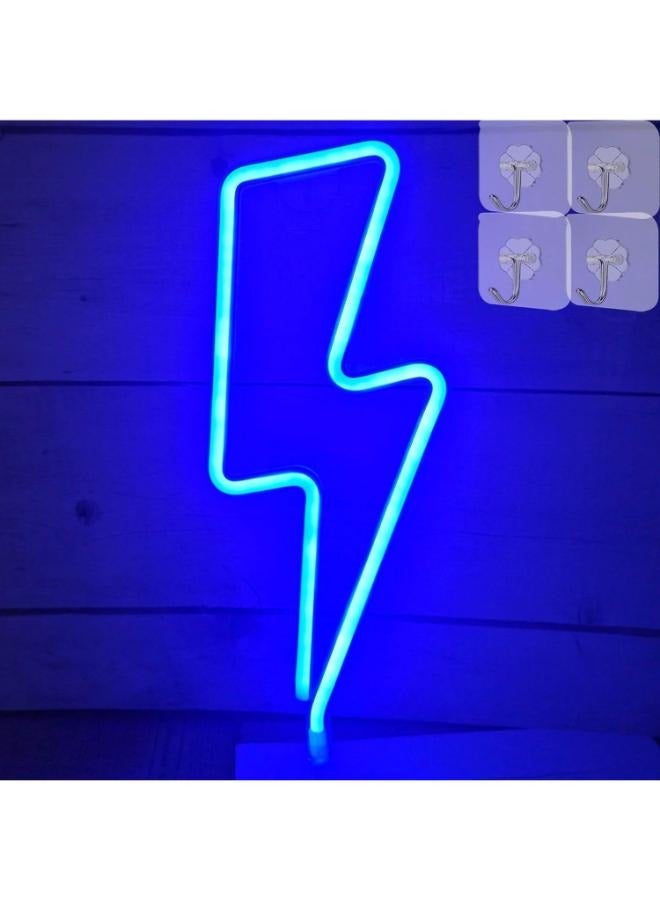 Large Blue LED Neon Sign Measuring 34cm Tall By 15cm Wide - Image 2