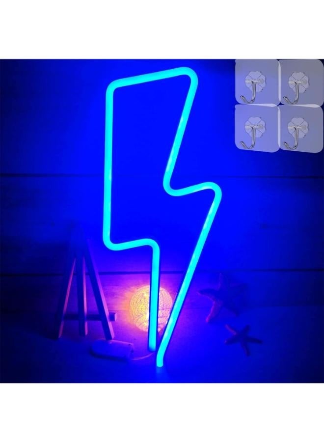 Large Blue LED Neon Sign Measuring 34cm Tall By 15cm Wide - Image 3