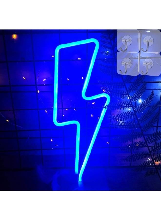 Large Blue LED Neon Sign Measuring 34cm Tall By 15cm Wide - Image 1